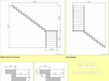 Сварить и установить каркас лестницы 3шт