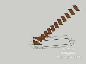 Изготовить металло - каркас лестницы на одном косоуре