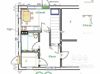 Кладка в кирпич п-образная пристройка 30 м.кв + односкатка шифер