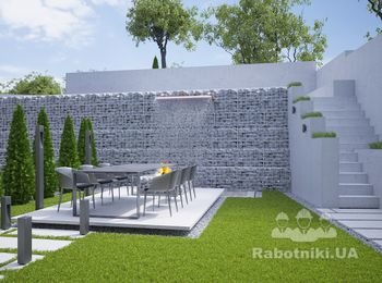 Габионы. Обложить подпорную стену