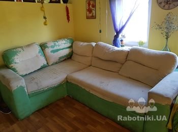 Перетяжка дивана не дорогой но качественной тканью