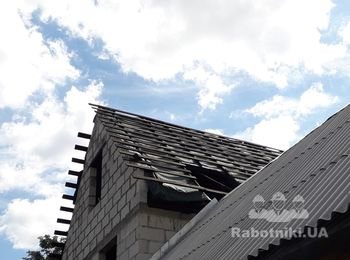 Кровля крыши (покрытие металочерепицей)