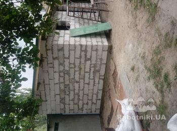 Пристройка из пенобетона к бане, внутри купель из бетона 2х2 м2