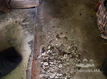 Демонтаж пола в гараже 25м2