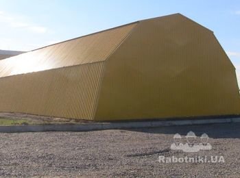 Обшивка профлистом ангара