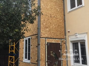 Декоративная штукатурка фасада веранды: клей, сетка
