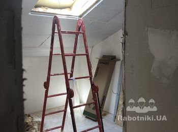 Откосы, гипсовый потолок и стены под покраску