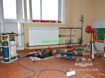 Установка радиаторов газосварка