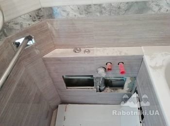Кафель на кухне рабочая зона, туалет, ванна