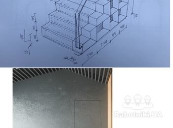 Сварка лестницы в доме (метал+дерево)