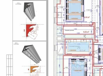 Изготовление и установка гипсовых карнизов для потолка .