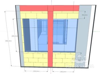 Кладка для окна из пеноблока 4,3 квадратніх метра троещина