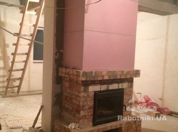 Обліцовка каміна декоративним кірпічом