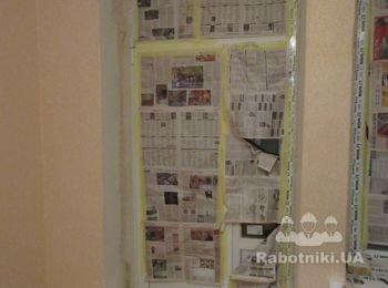 Откосы в комнате (балконная дверь и окно)