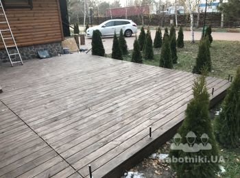 Монтаж перил по террасе