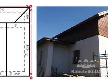 Подшивка свесов и водостоки в загороднем доме.