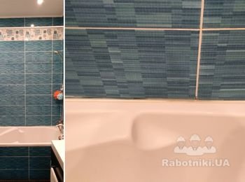 Поклейка плитки в ванной комнате