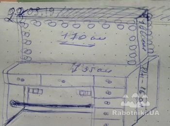 Нужно сделать бьюти зеркало с столиком и ящиками