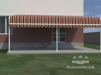Заливка бетонного основания для установки навесной конструкции