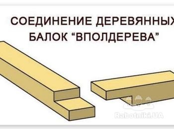 Вырез в брусе вполдерева