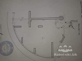 Укладка плитки на пол и стены в офис.