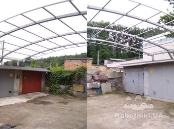 Демонтаж металлокаркаса навеса, нужна бригада на подряд