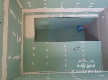 Подготовка стен под покраску, гипсокартон.