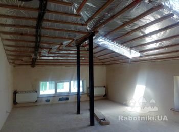 Підшивка потолка на масандрі з гіпсокартону, площа 450м2.