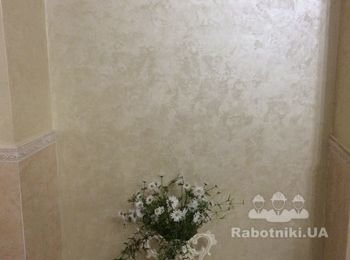 Декоративная покраска стен в комнате (40 м2) краской FEIDAL