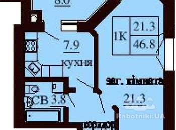 Ремонт под ключ, 1к квартира 47 кв.м.