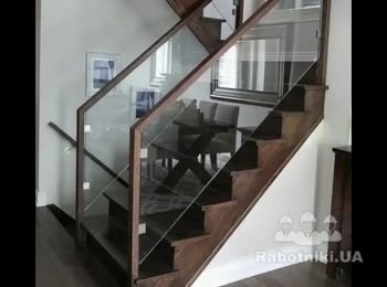 Перила. Залізна рамка та оргскло.