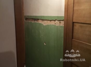 Положить 10 м плитки, также гипсокартонные работы, частично пров