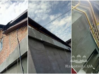 Подшива и водостоки и утепление мин ватой дома 280кв.