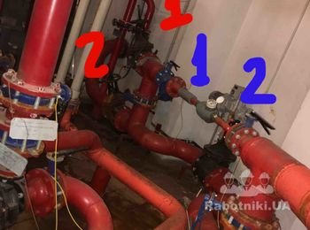 Замена прокладк в баттерфл. на вводе и распредел. воды в здании