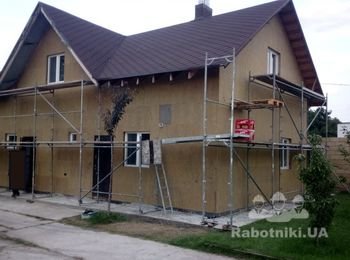 Фасадные работы. Перетянуть+фактура