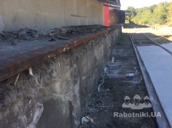 Бетонные работы,подливка стены