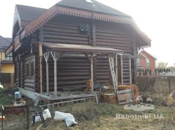 Достройка деревянной террасы.