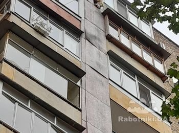 Облицовка балкона, работа высотника