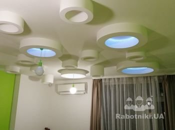 Декор на потолке (светящиеся круги )