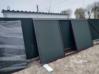 Установка откатных ворот