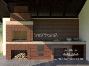 Построить вдоль стены дома комплекс барбекю