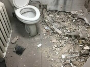 Демонтаж плитки пола и стен 1/2 от всей высоты
