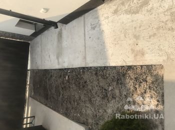 Монтаж водоотводного лотка и бетонные работы