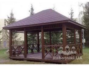 Водосток на деревянную беседку