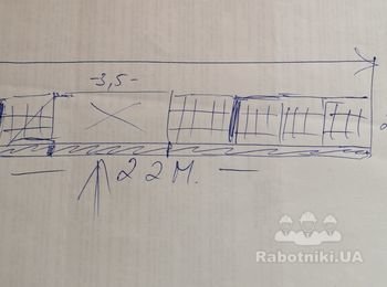 Забор из профнастила 22м. и откатные ворота (с. Глеваха)