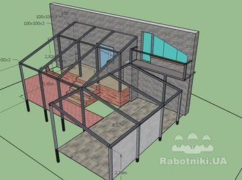 Сварочные работы конструкции веранды и беседки