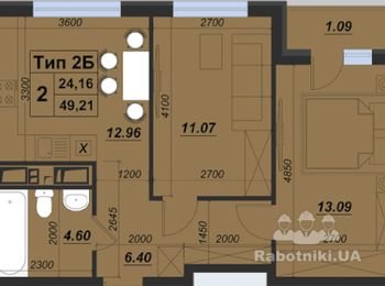 Ремонт под ключ двухкомнатной квартиры 49.21 кв.м ЖК ParkLand