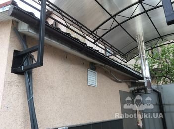 Монтаж водосточки, устранение затекания
