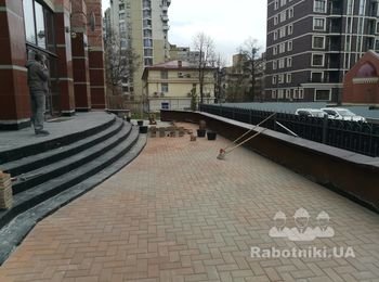 Кладка плитки ступени радиус.