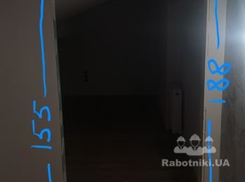 Підрізка і встановлення дверей зі скошеним верхом, 2 пари